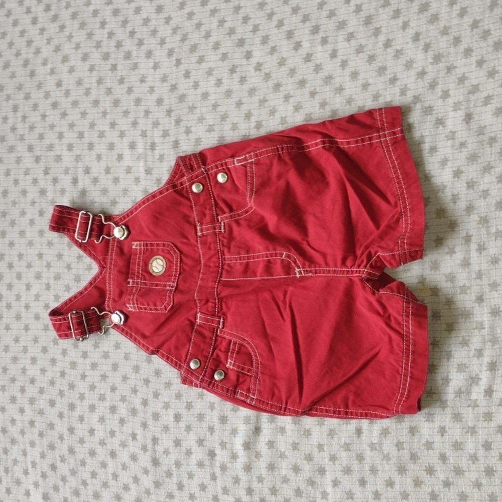 Vintage Red Baseball Overalls